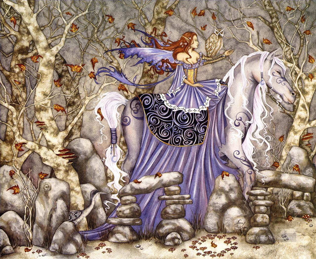 cheval rhiannon 2001 fantaisie Peintures à l'huile